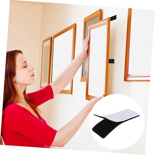 Hemobllo 40pcs Strong Adhesive Hook and Strips for Wall Mounting Double-Sided Reclosable Tape for Smooth for Home Office Crafting and Organization