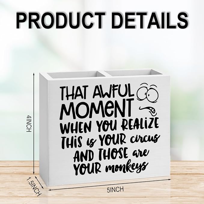 Bosses Day Gifts for Women Men Manager Funny Office Decor for Women Wooden Pencil Holder National Boss Day Decorations Gifts for Supervisor Leader HR Men Manager Coworker Office Desk Decor A 01