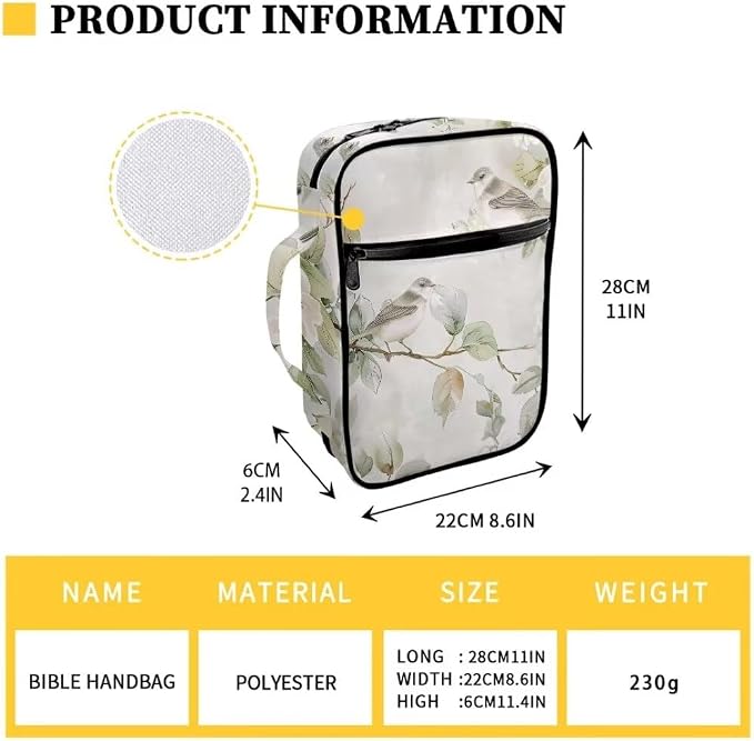 Coldinair Watercolor Painting Bible Cover for Women,Canvas Carrying Book Case Brown Cow Print Church Bag Bible Holder with Handle and Zippered Pocket