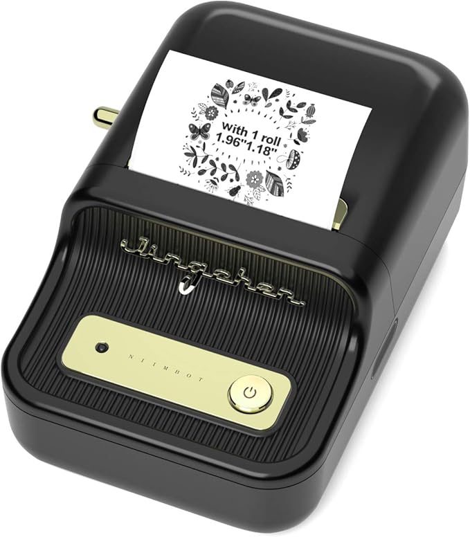 NIIMBOT B21 Black Label Maker and 2 Rolls Tape Bundle