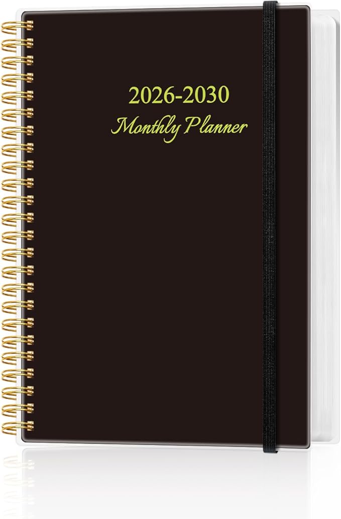 2026-2030 Monthly Planner - 57 Month PLanner Calendar from April 2026 to December 2030, 5 Year Planner 2026-2030 with Flexible Cover, Inner Pocket, Perfect for Home | School | Office, 5.8" x 8.5", Black