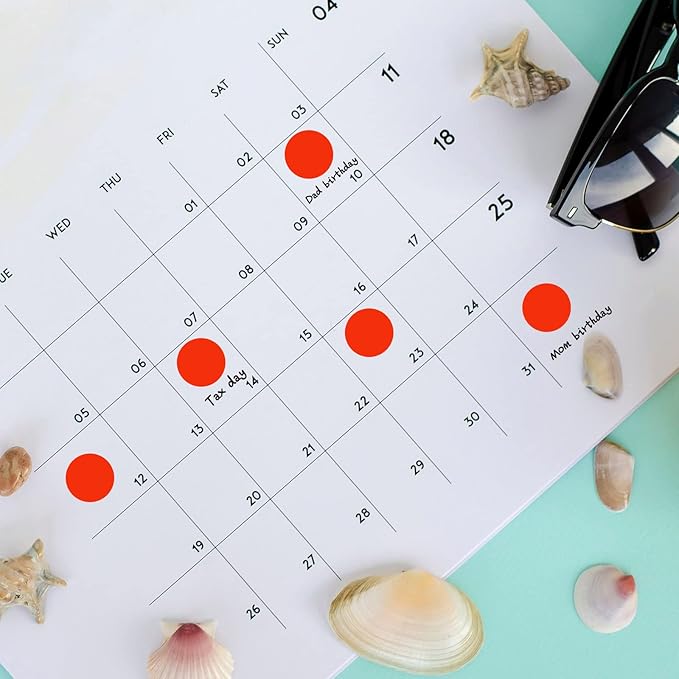 1400 PCS Red Dot Stickers Round Coding Labels Circle Dots Labels Stickers Polka Circle Dot Stickers Label Sticker for Office,Classroom,Papers Etc