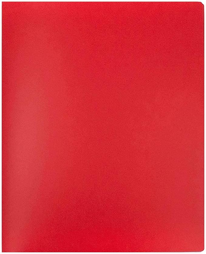 JAM PAPER Heavy Duty Plastic Multi Pocket Folders - 6 Pocket Organizer - Red - 2/Pack