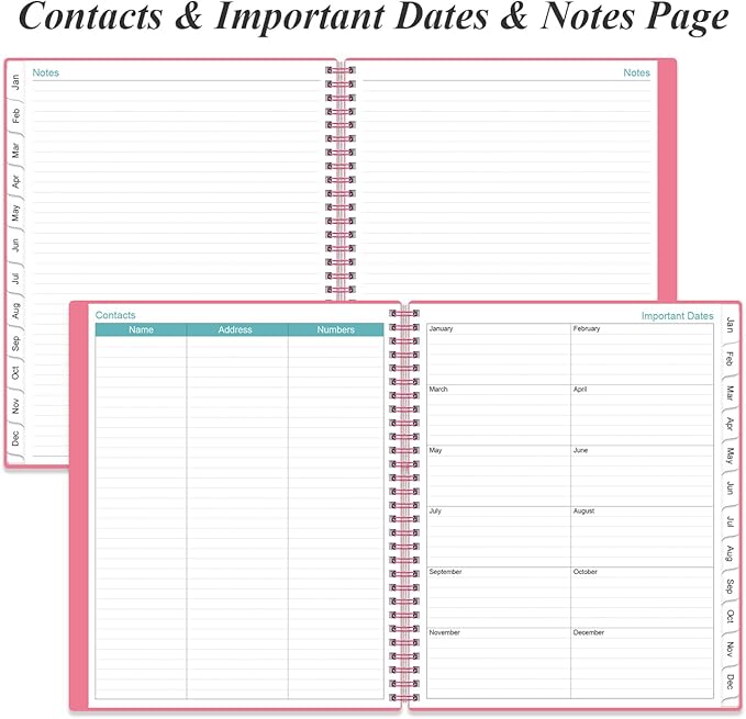 2026 Planner - Planner 2026 from January 2026 to December 2026, Weekly Monthly Planner 2026 with 12 Monthly Tabs, Inner Pocket, 8.5" x 11", Pink
