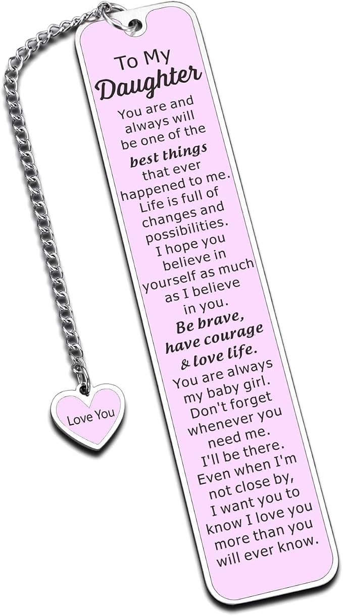 6th Grade School Supplies for Girls, Daughter Gifts from Mom, Bookmarks for Reading Kids, Back to School Gifts for Girls Daughters, Purple Bookmark, Birthday Stocking Stuffers for Daughter