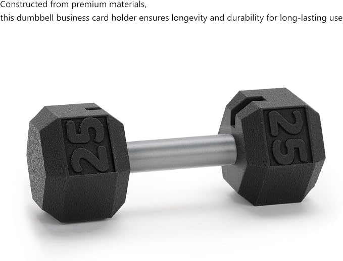 Novelty Dumbbell Business Card Holder, Office Business Card Displays,Desk Decorative Weightlifting Accessory for Gym Enthusiasts