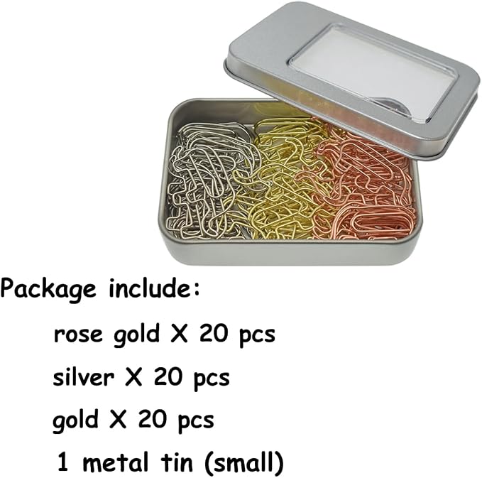 Elephant Shaped Paper Clips Decorative Paperclips, Cute Elephant Office Gifts 60 Pcs