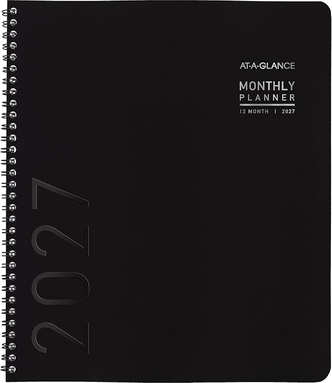 AT-A-GLANCE 2027 Planner, Monthly, 9" x 11", Contemporary Lite, Black (7026XL0527)