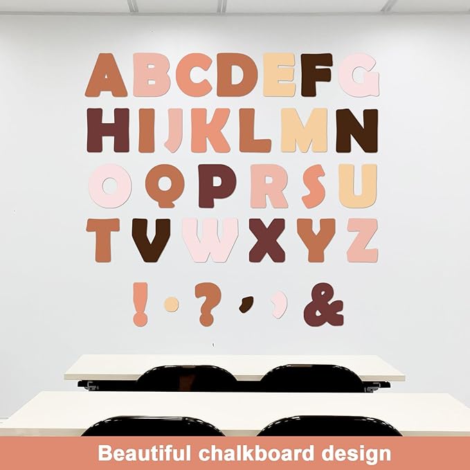 150 PCS Large 6" Bulletin Board Letters Set,Boho Color Classroom Alphabet Cutout Letter for Bulletin Board Display Home School, A Great Helper to Inspire Students' Learning Interest