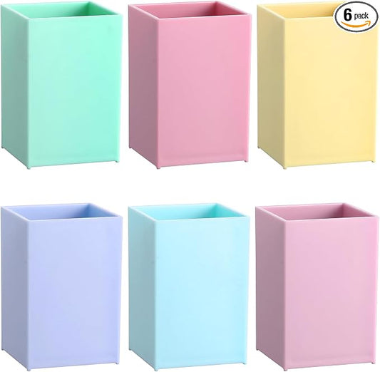 gisgfim 6 Pcs Classroom Magnetic Storage Boxes Magnetic Storage Containers Plastic Dry Erase Marker Holder Plastics Pen Holder for Refrigerator Whiteboard Home Office School Organizer Supply (Pastel)