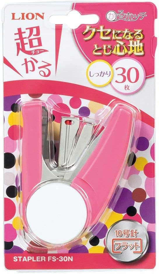 Lion Office Equipment FS-30N Karu Stapler, 30 Sheet Binding, Pink