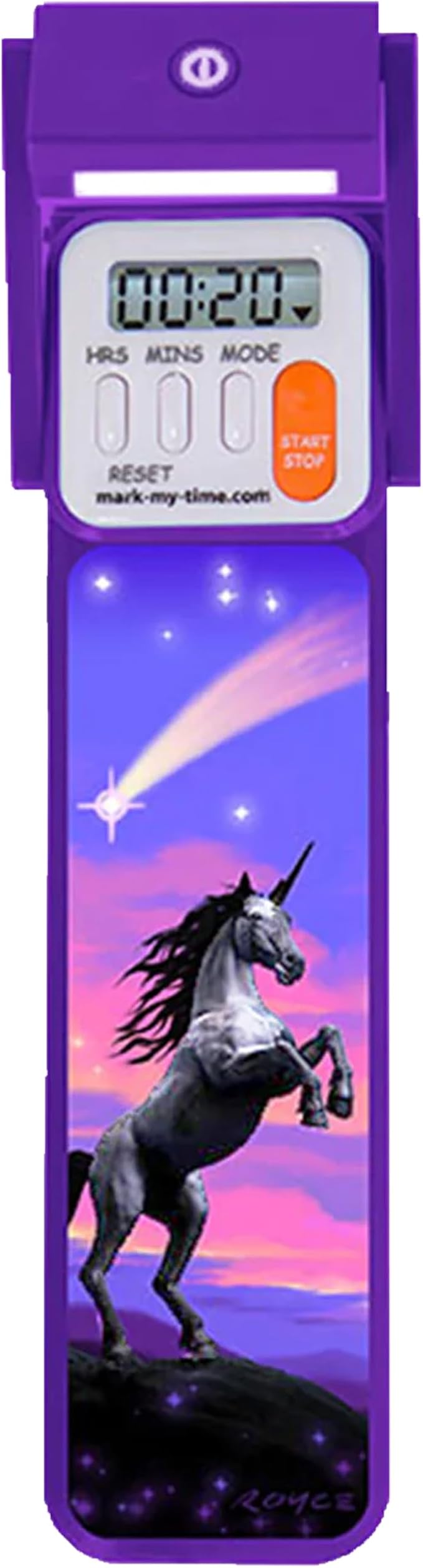 Mark-My-Time Digital Bookmark and LED Book Light - Timer and Bookmark for Kids with LED Book Light, Cool Bookmarks and Reading Incentives, Christmas Gift & Stocking Stuffer - Unicorn