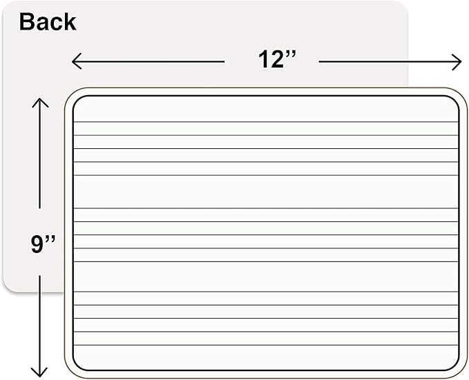 SCRIBBLEDO 24 Pack Dry Erase Music Staff White Boards 9" X 12 Inch Lapboard Double Sided Musical Notes whiteboard for Kids Students, Musicians and Home Erasers Included