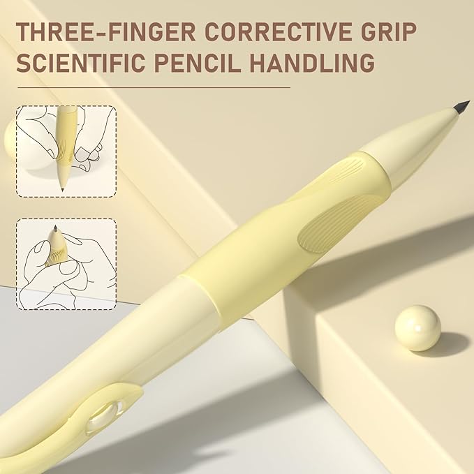 Four Candies 2.0MM Handwriting Pencils for Kids with Comfort Ergonomic Grip, 4PCS Cute Mechanical Pencils with 44PCS Lead Refills, 2PCS Sharpeners/Erasers, Aesthetic School Supplies for Kids Writing