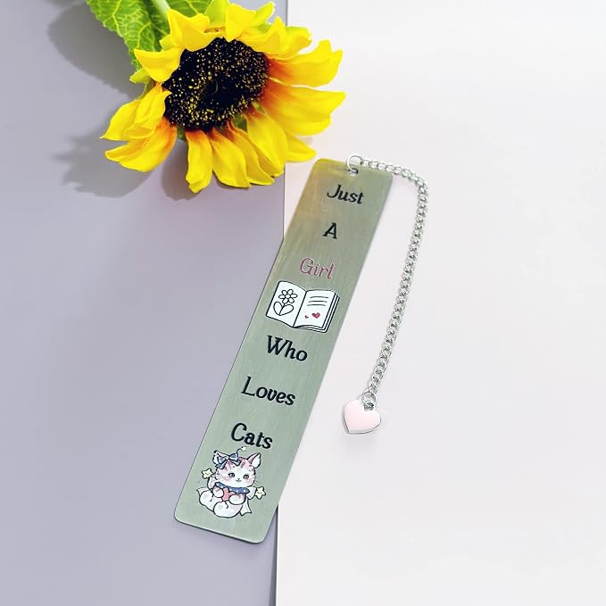 Cat Bookmarks Cute Bestie Friend Women Teens Distance Accompany Just a Girl who Loves Cats Daughter Sister Niece Friend Accessory Personalised Birthday Wife Valentines Day Cats Lover Christmas Gifts