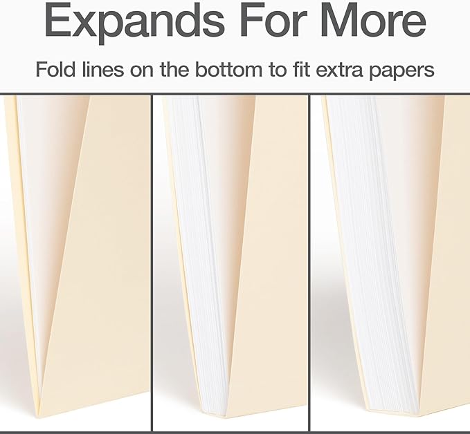 Oxford File Folders, 36 Pack, Letter Size (8.5" x 11"), 3 Tabs, Durable Manila Paper, for School, Office & Home Document Organization