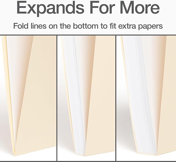 Oxford File Folders, 18 Pack, Letter Size (8.5" x 11"), 3 Tabs, Durable Manila Paper, for School, Office & Home Document Organization