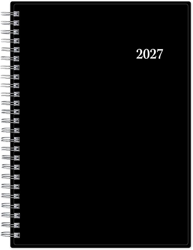 Blue Sky 2027 Weekly and Monthly Planner Calendar Notes, Includes January 2027 - December 2027, 5.875" x 8.625", Flexible Cover, Wirebound, 30 Extra Notes Sheets, Laminated Tabs, Enterprise