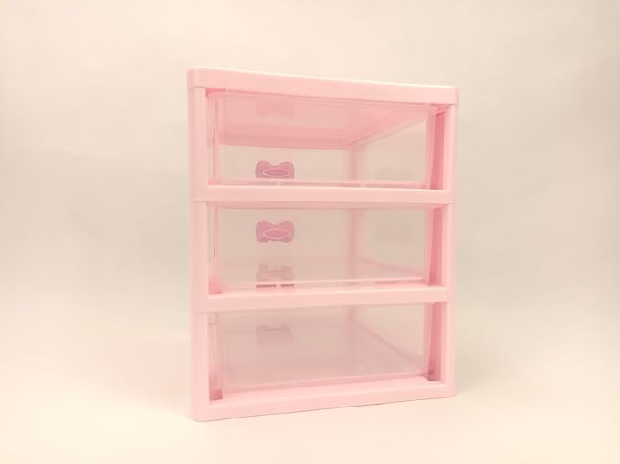 Girls Cute Lovely Color Storage Box Desktop Organizer Bathroom Bedroom Jewelry Storage Box For Storing Small Items (3 layers)