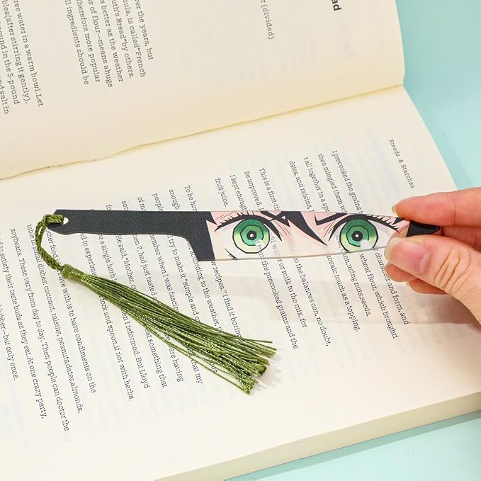 Anime Demon Kamado Acrylic Bookmark - Anime Tanjiron Zenitsu Giyuu Kyoujurou Figure Page Mark Reading Tool, Holiday Gifts for Reading Fans Book Lovers Bookworm (4PCS Set A)
