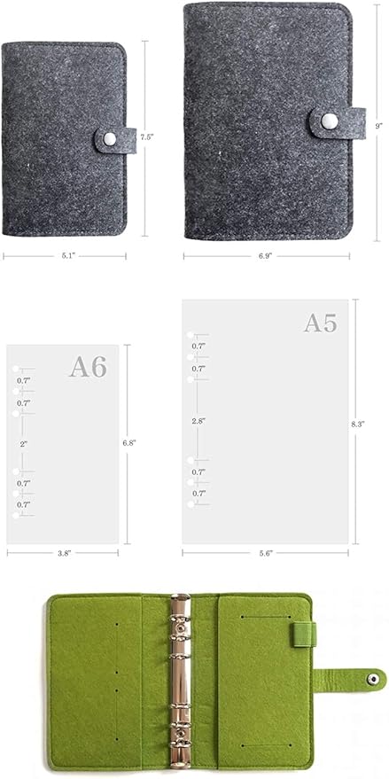 A5 Felt Binder, Black