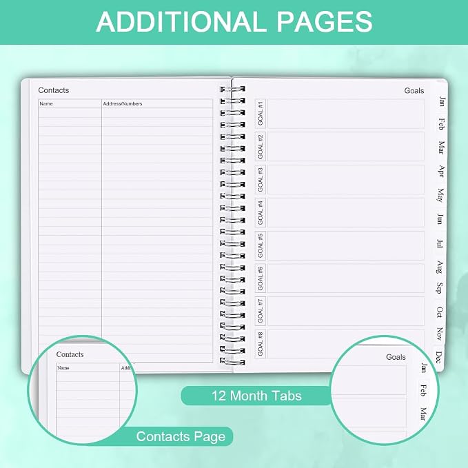 Cheericome Planner 2026-2027, Monthly Weekly Planner Runs January 2026 to June 2027, 26-27 Planners with PP Cover and Elastic Bond, 18 Month, Teal Monthly Planner Calendar