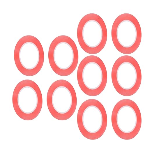 10 Pcs PET Double Sided Tape, Strong Viscosity Mounting Tape, Red PET Adhesive Tape for Electronics Fixation and Home Office Use with Firm Hold (2mm)