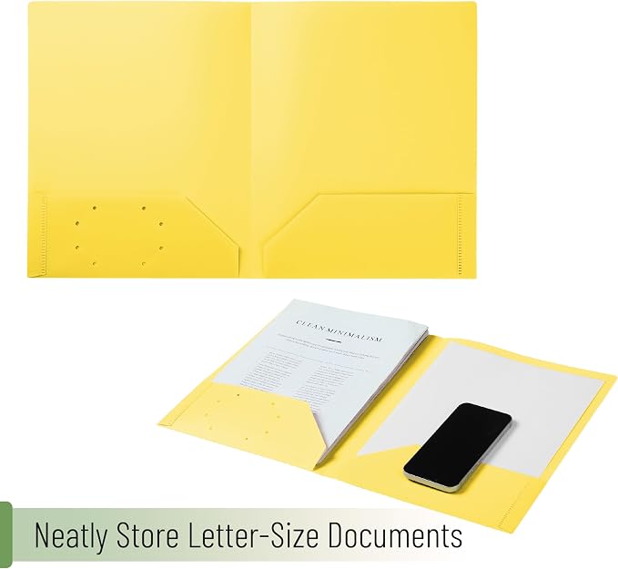 Mr. Pen- Plastic Folders with Pockets, 5 pcs, Aesthetic File Folder with Business Card Slot, 2-Pocket Folder, Back to School, Office, Filing Supplies