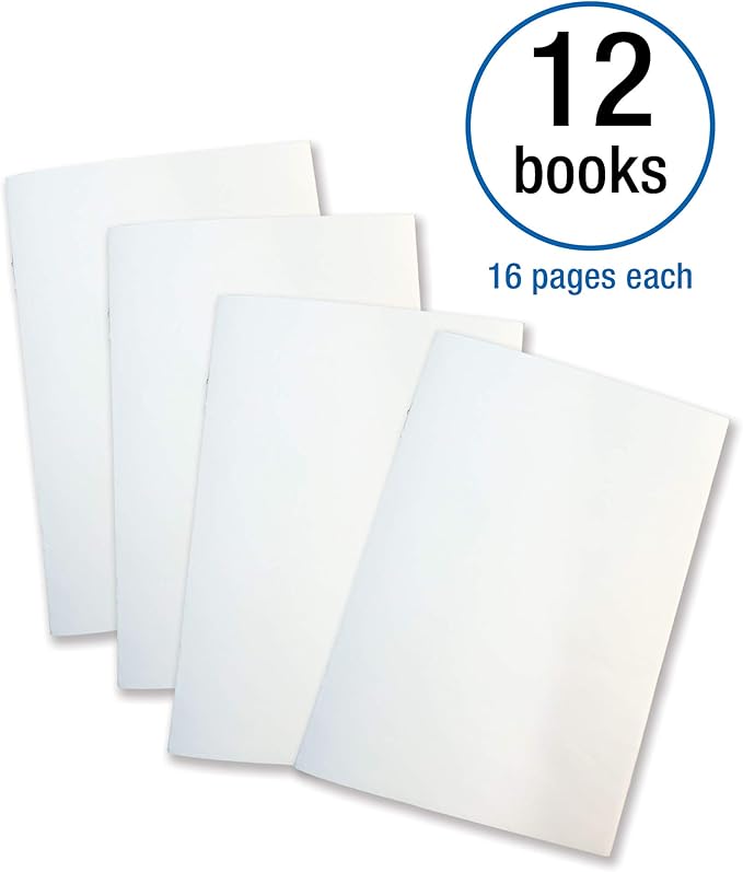 Carson Dellosa | Blank Books for Journaling | High-Gloss Cover, 7-inch x 10-inch, 12-Pack