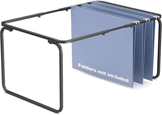 Hanging File Folder Frame,Legal/Letter Size,Adjustable Length 16-25 inches,12.598" W 9.45" H, Hanging Folders Holder for Desktop Organizer and Metal Rail in Filing Cabinet Drawer,1 Set