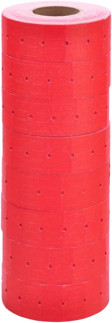 Pastel Red Labels to fit Towa® GS Series/Halmark/Century Price Guns 16 Pack (Free Ink roll Included)