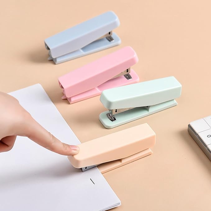 Stapler Stapler Portable Stapler Set with 1000pcs Staples Stationery Office Binding Tool School Binder Teacher Gift Desktop Stapler (Color : Yellow)