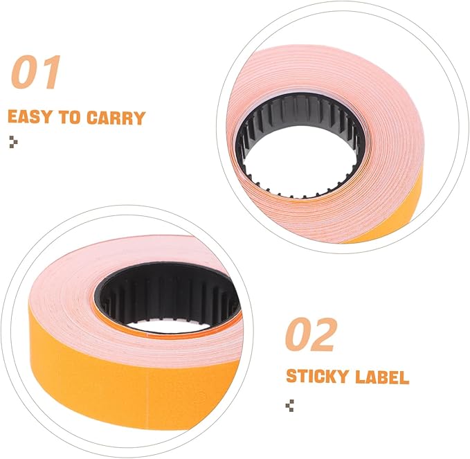Housoutil 10rolls Pricemarker Labeler Roll for Sticker Paper Retail Price Tags Easy Application for Supermarkets Factories