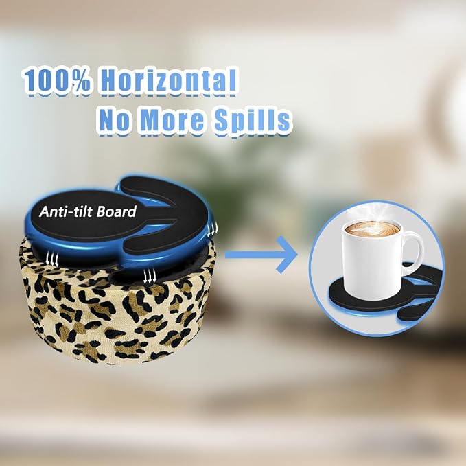 Xchouxer Couch Cup Holder Pillow, Sofa and Bed Organizer Caddy for Drinks, Remotes, Phones (Leopard)