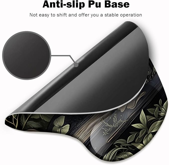 Ergonomic Mouse Pad with Wrist Support,Mouse Pad with Wrist Rest and Coaster Set,Office Supplies Non-Slip Mouse Pads for Desk, Non-Slip Comfortable,Goth