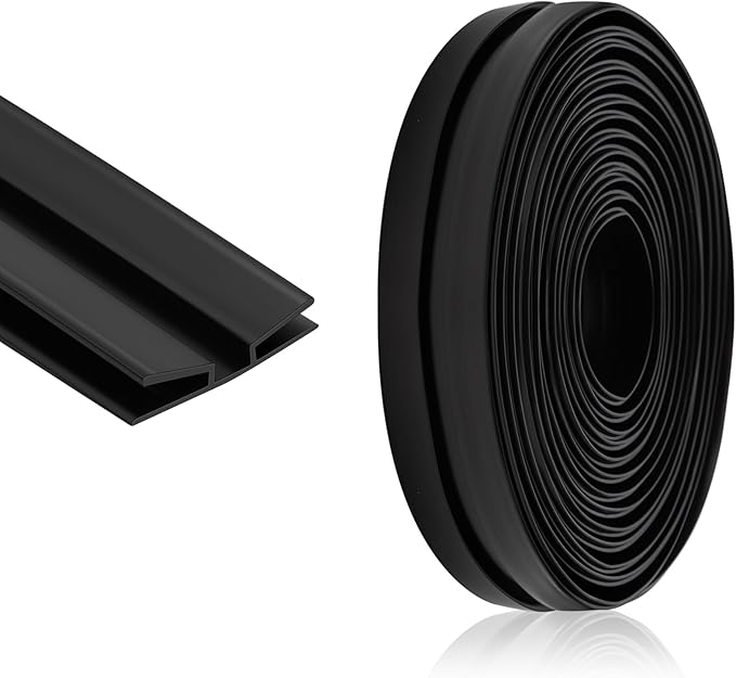 Frienda 1 Set 75 Feet Foldable Plastic Track for Flexible Plastic Letters Soft Letter Board Track for Letters Poster (Black)