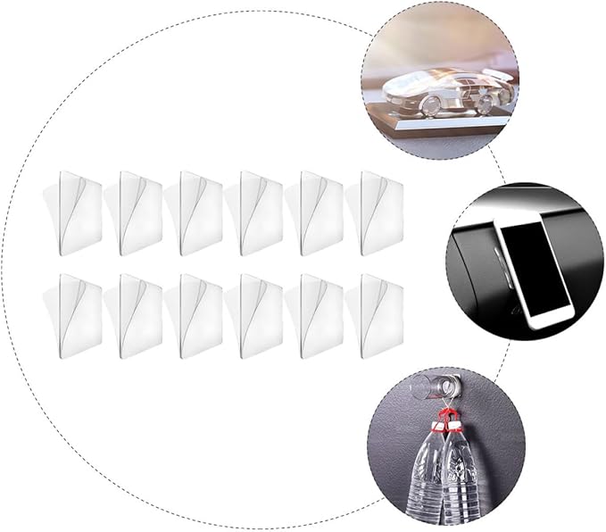12pcs Double Sided Adhesive Tape 6cm Waterproof Nail-Free Mounting Patch Strong Fixing Nano Tape for Home Office Walls