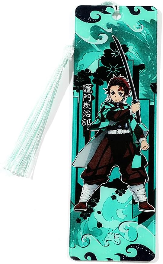 Anime Demon Kamado Acrylic Bookmark - Anime Tanjiron Zenitsu Giyuu Kyoujurou Figure Page Mark Reading Tool, Holiday Gifts for Reading Fans Book Lovers Bookworm (Style F)