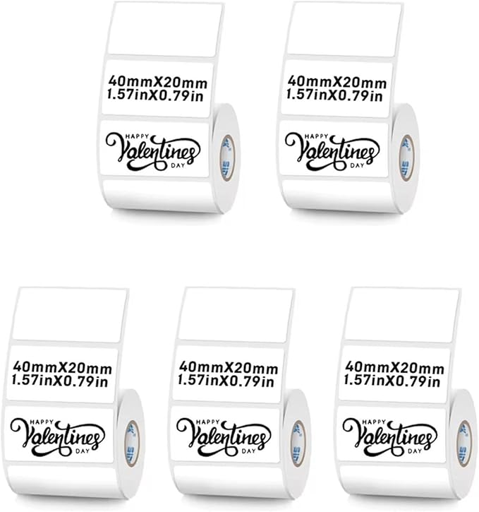 White Thermal Labels Compatible with Phomemo, Marklife for Barcode, Price Tags, Shipping & Logo Design (5, 1.57" x0.78" 320pcs/Roll)