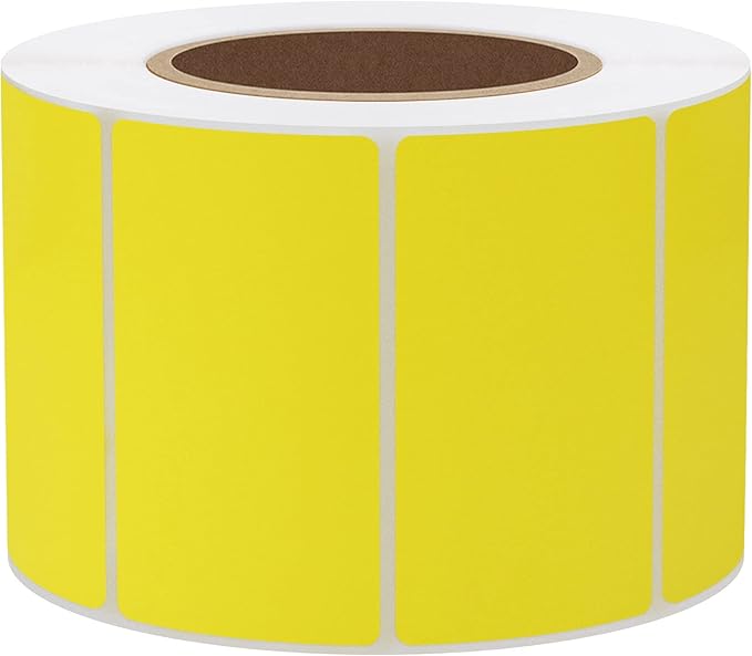 Hybsk 2.25x1.25 inch Color Direct Thermal Labels for Shipping, Barcodes, Address, Compatible with Rollo Label Printer & Zebra Desktop Printers (2.25"x1.25",Yellow)