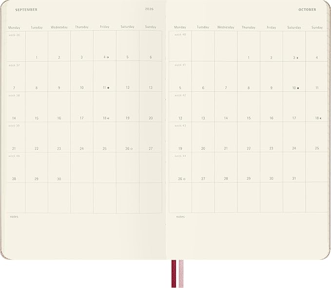 Moleskine Limited Edition Sakura 18 Month 2026-2027 Weekly Planner, Hard Cover, Large (5" x 8.25"), Pink with Gold Accents, 208 pages
