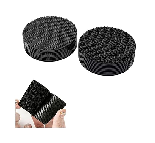 20 Pairs Heavy Duty Hook and Loop Tape, Strong Self Adhesive Interlocking Strips, No Drill Damage-Free Fasteners for Home Office Car (White) (Round 1.97in 20pcs)