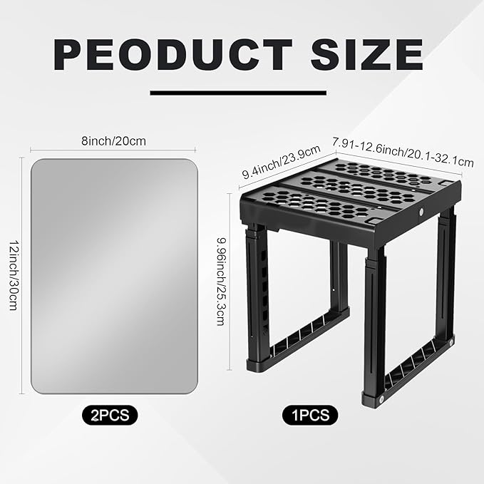 3 Pcs Locker Organizer Accessories Kit - Magnetic Mirror Grooming Mirror Adjustable Locker Shelf All-in-one Organizer for Back to School Essentials Lockers Decoration Work