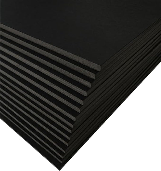 Black Foam Board 24 x 36 x 3/16" (5mm) Inch, 15 Pack Acid-Free Foam Core Poster Board Sheets for Art, Crafts, Presentation, Vision Board, Signboard, and Party Decorations