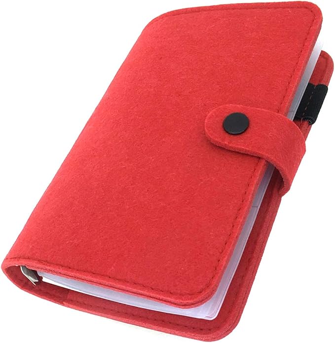 A6 Felt Binder with Pages & Binder Pocket Set Red BW