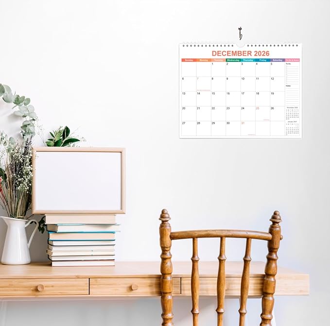 2026-2027 Calendar - Wall Calendar 2026-2027 from June 2026 to December 2027, 2026-27 Calendar with Premium Paper, Twin-Wire Binding & Hanging Hook, 11.5" x 14.5", Colorful