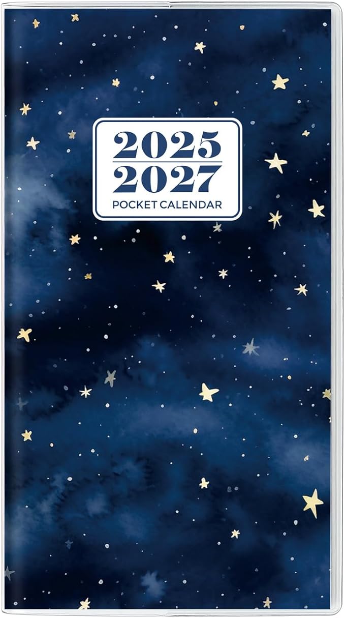 KONVINIT Pocket Calendar 2025-2027, 2025-2027 Monthly Planner - 3.7" x 6.7" - Runs from July 2025 Until December 2027, 2026 Pocket Calendar with PVC Cover for Organizing & Planning