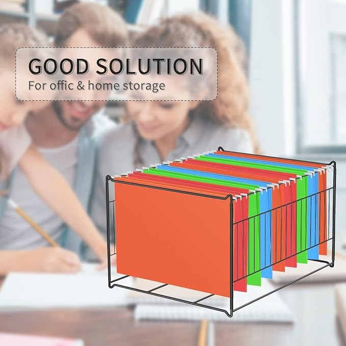 TOPCJ Hanging File Folder Frame, Heavy Duty Metal File Organizer for Letter & Legal Size, Sturdy Desktop File Holder for Cabinets, Desks/Drawers Home Office File Rack (Not Fit All Drawers)