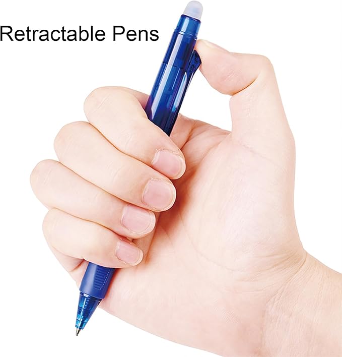 MOZXIRZ 6 Pcs Erasable Pens Retractable Gel Pen 0.5mm Red Ink Point Smooth Writing Pen Cute Erasable Pens for Women Girls Men Boys Back to School Supplies Office Supplies (6Pcs Red Ink)