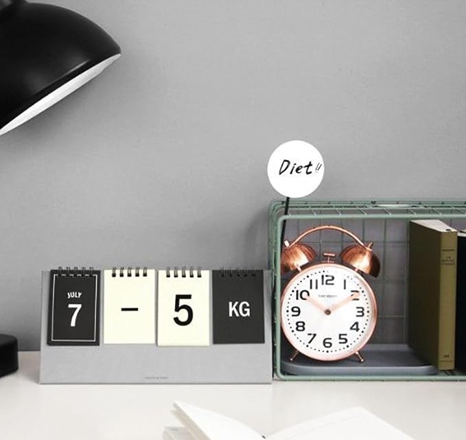 DEAD SKIN D-Day & Perpetual Calendar – 48 Sheets with Transparent Stickers, Black Design, Mark Anniversaries and Special Dates